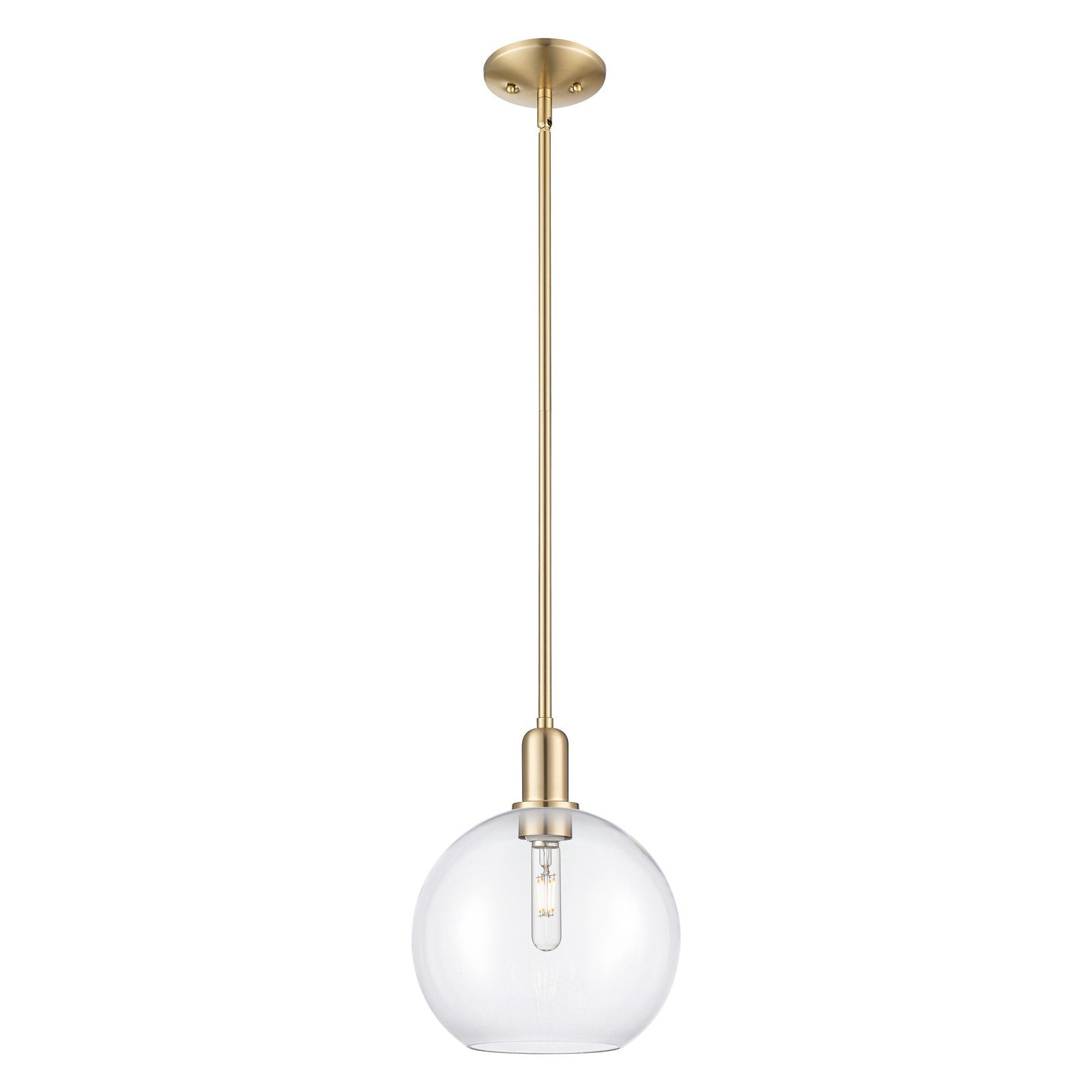 Innovations Athens 10in 1-Light Mini Pendant | Industrial Champagne Bronze Steel and Clear Glass | Kitchen Island & Dining Room | Model 716-1S-CB-G122-10