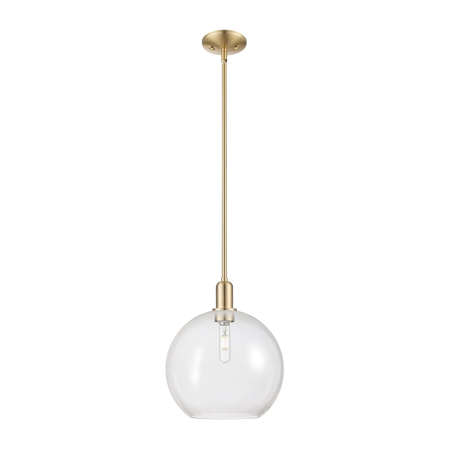 Innovations Athens 12in 1-Light Mini Pendant | Industrial Champagne Bronze Steel and Clear Glass | Kitchen Island & Dining Room | Model 716-1S-CB-G122-12