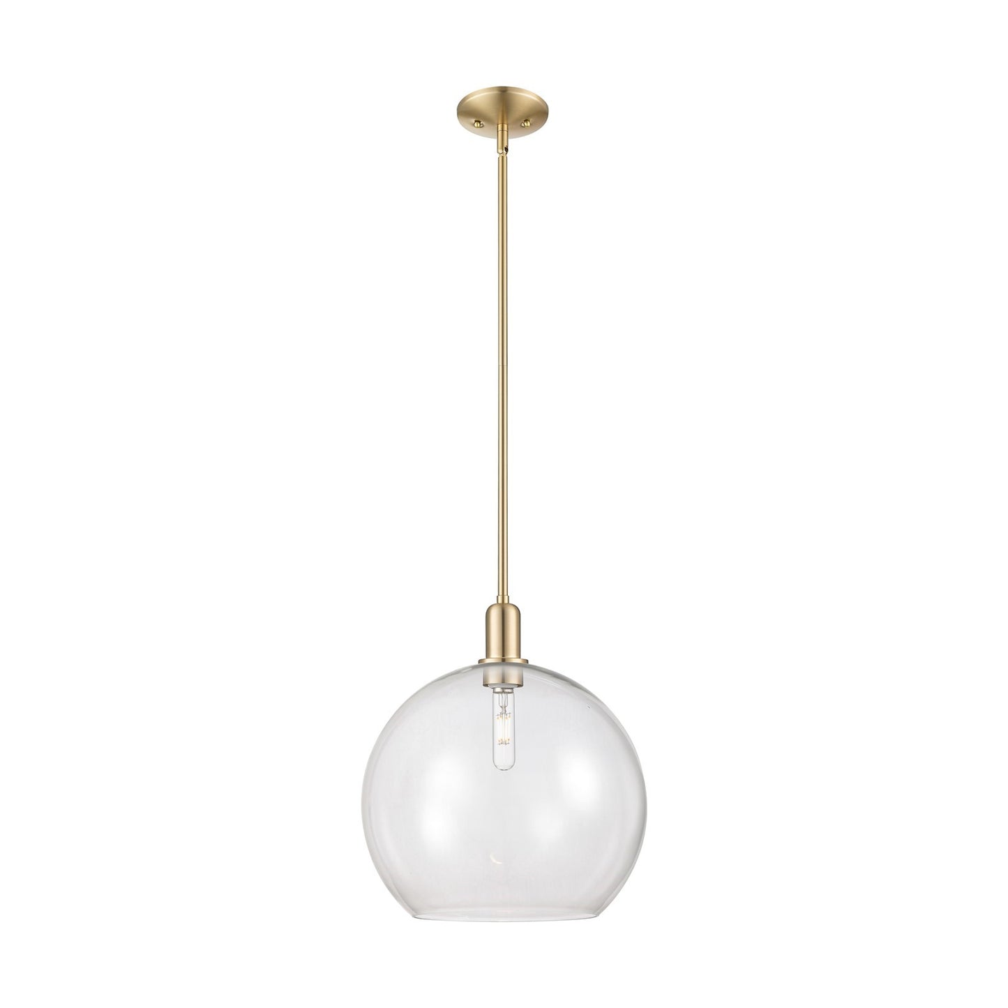 Innovations Athens 14in 1-Light Mini Pendant | Industrial Champagne Bronze Steel and Clear Glass | Kitchen Island & Dining Room | Model 716-1S-CB-G122-14