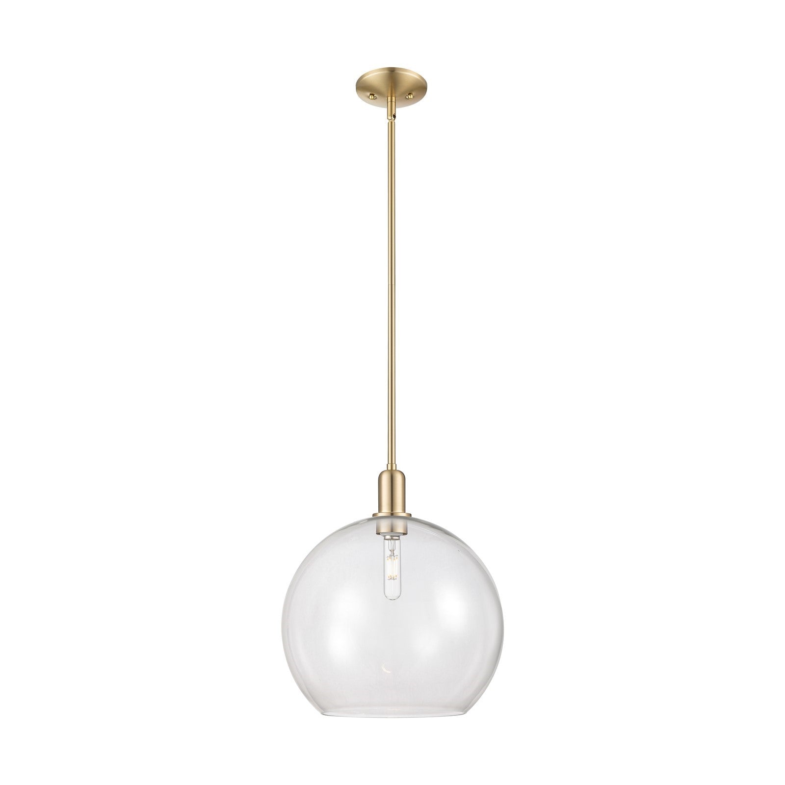 Innovations Athens 14in 1-Light Mini Pendant | Industrial Champagne Bronze Steel and Clear Glass | Kitchen Island & Dining Room | Model 716-1S-CB-G122-14