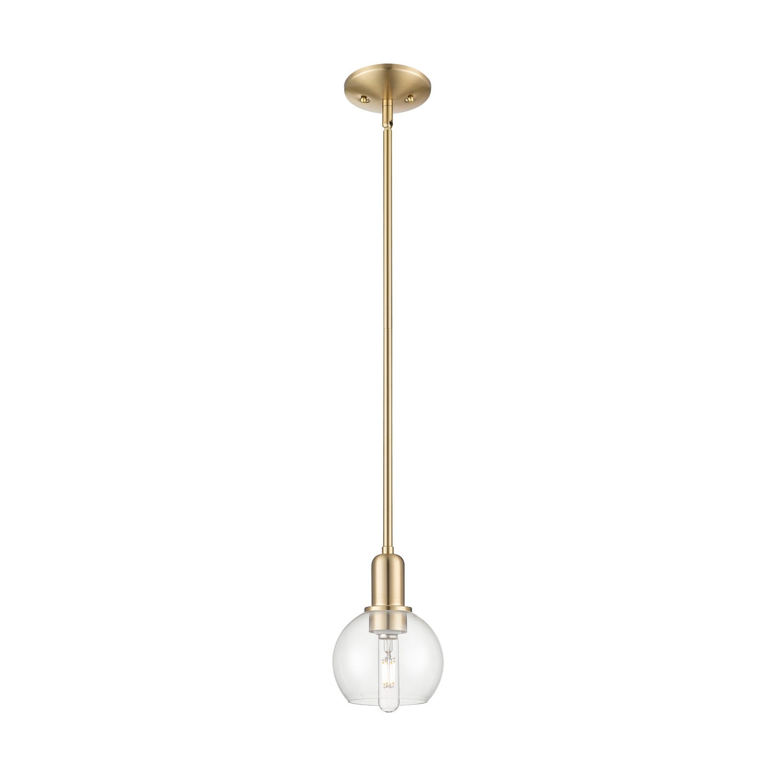 Innovations Athens 6in 1-Light Mini Pendant | Industrial Champagne Bronze Steel and Clear Glass | Kitchen Island & Dining Room | Model 716-1S-CB-G122-6