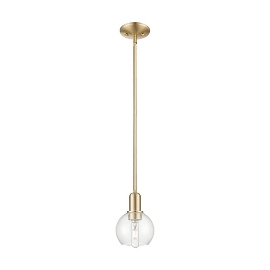 Innovations Athens 6in 1-Light Mini Pendant | Industrial Champagne Bronze Steel and Clear Glass | Kitchen Island & Dining Room | Model 716-1S-CB-G122-6