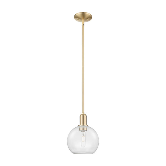 Innovations Athens 8in 1-Light Mini Pendant | Industrial Champagne Bronze Steel and Clear Glass | Kitchen Island & Dining Room | Model 716-1S-CB-G122-8