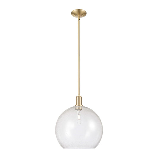 Innovations Athens 14in 1-Light Mini Pendant | Industrial Champagne Bronze Steel and Seedy Glass | Kitchen Island & Dining Room | Model 716-1S-CB-G124-14