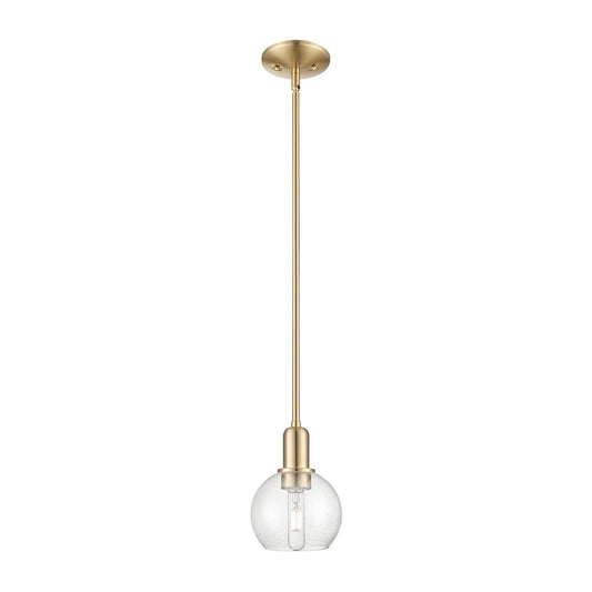 Innovations Athens 6in 1-Light Mini Pendant | Industrial Champagne Bronze Steel and Seedy Glass | Kitchen Island & Dining Room | Model 716-1S-CB-G124-6