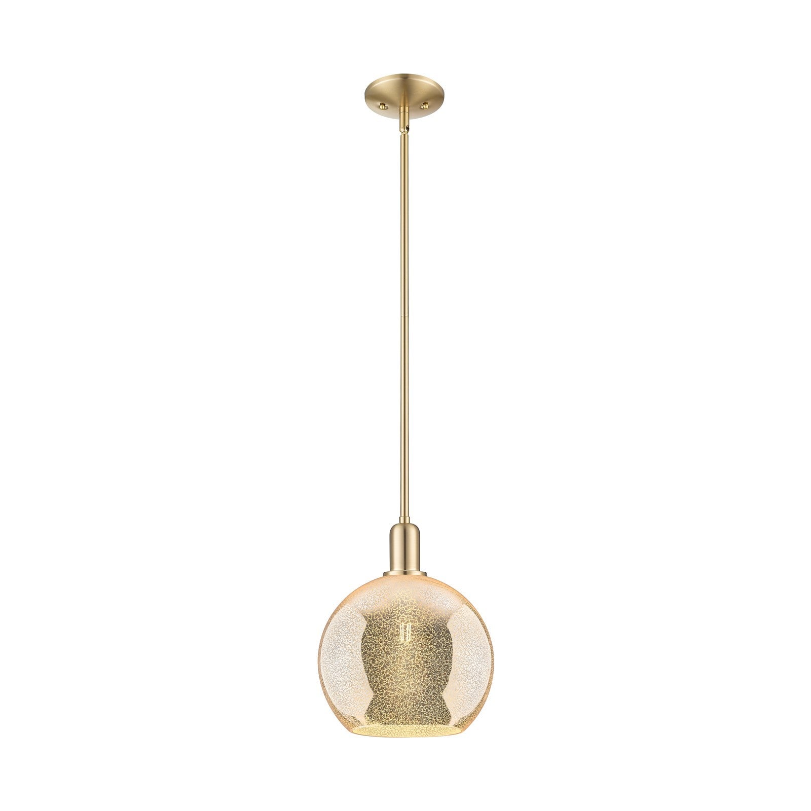 Innovations Athens 10in 1-Light Mini Pendant | Industrial Champagne Bronze Steel and Mercury Glass | Kitchen Island & Dining | Model 716-1S-CB-G128-10