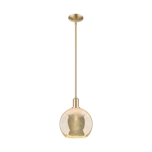 Innovations Athens 10in 1-Light Mini Pendant | Industrial Champagne Bronze Steel and Mercury Glass | Kitchen Island & Dining | Model 716-1S-CB-G128-10