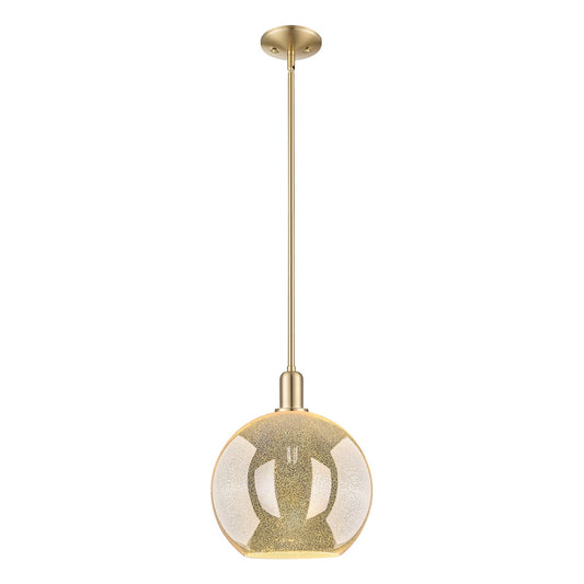Innovations Athens 12in 1-Light Mini Pendant | Industrial Champagne Bronze Steel and Mercury Glass | Kitchen Island & Dining | Model 716-1S-CB-G128-12