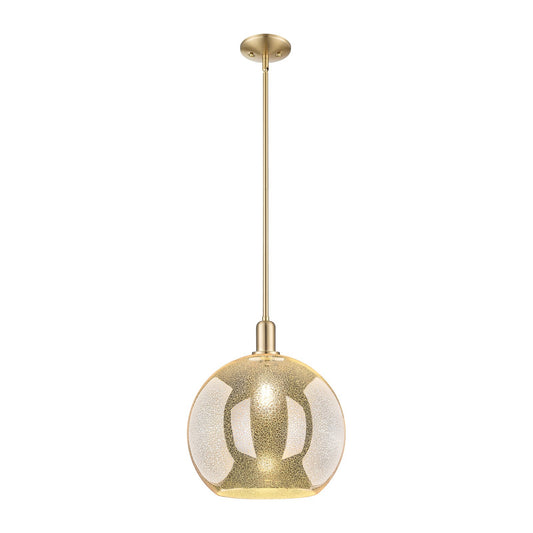 Innovations Athens 14in 1-Light Mini Pendant | Industrial Champagne Bronze Steel and Mercury Glass | Kitchen Island & Dining | Model 716-1S-CB-G128-14