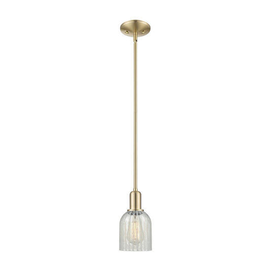 Innovations Caledonia 5in 1-Light Mini Pendant | Industrial Champagne Bronze Steel and Mouchette Glass | Kitchen Island & Dining | Model 716-1S-CB-G2511