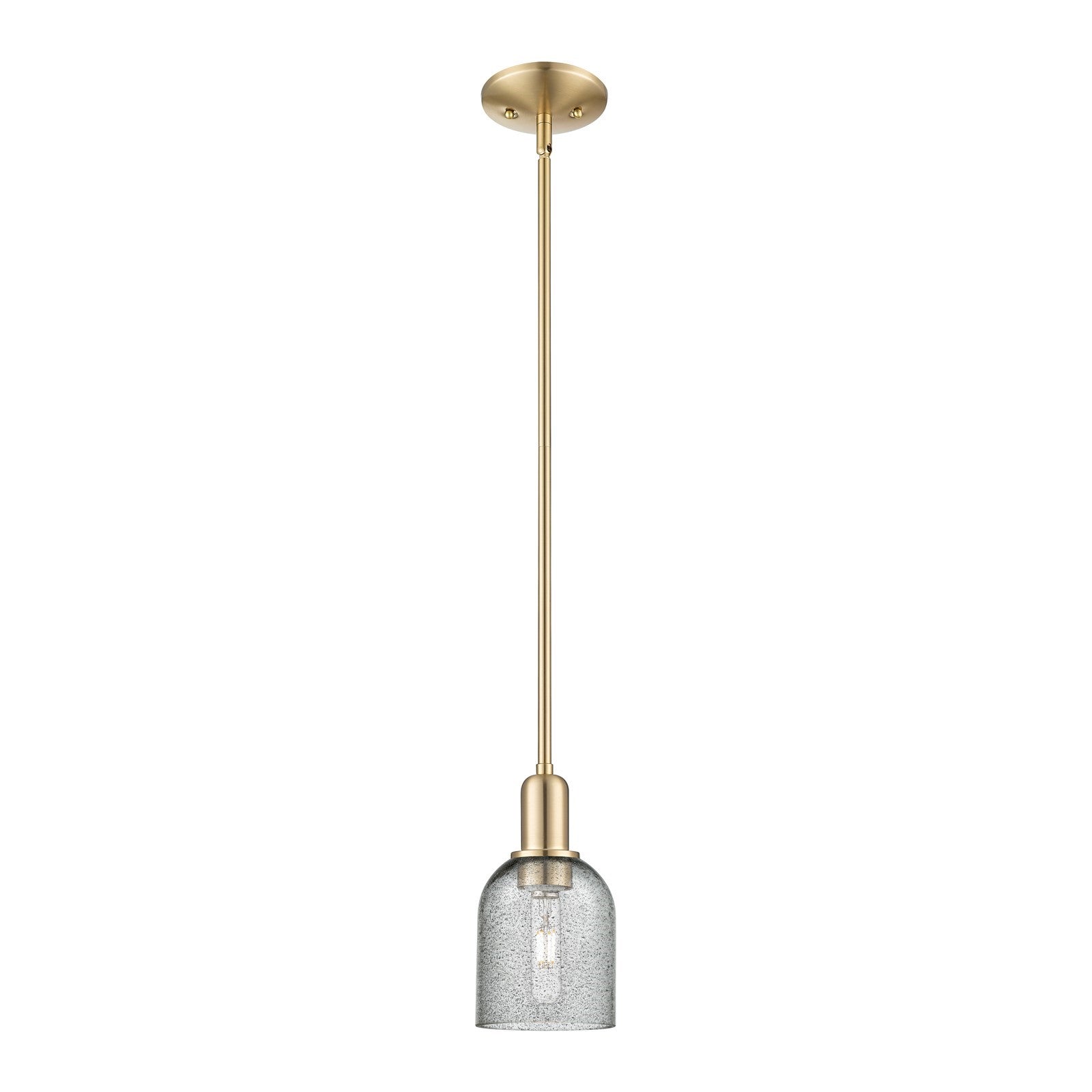 Innovations Caledonia 5in 1-Light Mini Pendant | Industrial Champagne Bronze Steel and Charcoal Glass | Kitchen Island & Dining | Model 716-1S-CB-G257