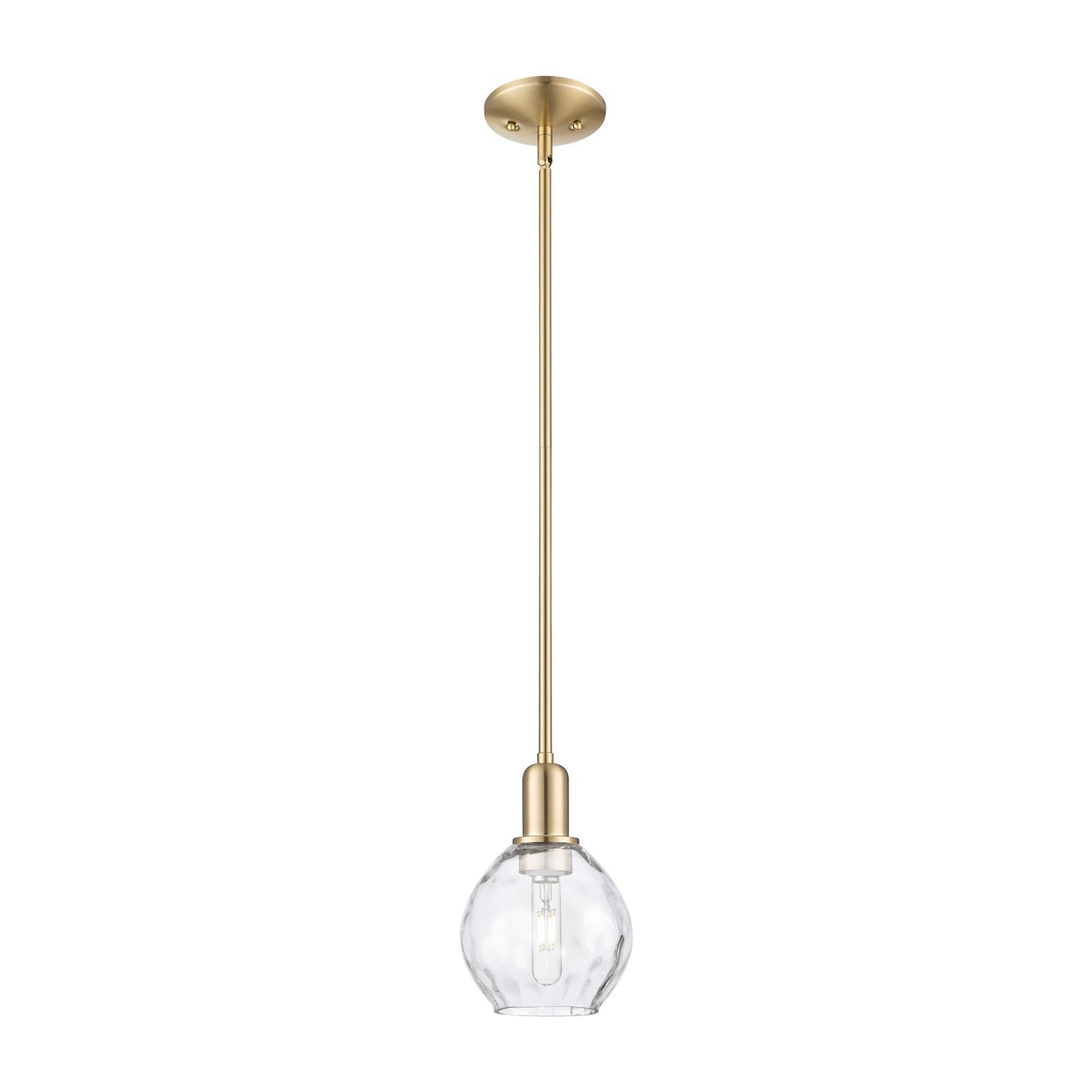 Innovations Waverly 6in 1-Light Mini Pendant | Industrial Champagne Bronze Steel and Clear Water Glass | Kitchen Island & Dining | Model 716-1S-CB-G362
