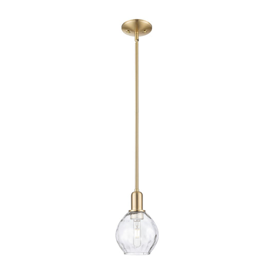 Innovations Waverly 6in 1-Light Mini Pendant | Industrial Champagne Bronze Steel and Clear Water Glass | Kitchen Island & Dining | Model 716-1S-CB-G362
