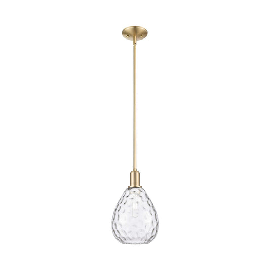 Innovations Waverly 8in 1-Light Mini Pendant | Industrial Champagne Bronze Steel and Clear Glass | Kitchen Island & Dining Room | Model 716-1S-CB-G372