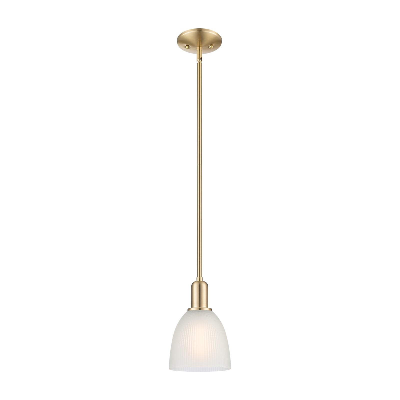 Innovations Castile 6in 1-Light Mini Pendant | Industrial Champagne Bronze Steel and White Glass | Kitchen Island & Dining Room | Model 716-1S-CB-G381