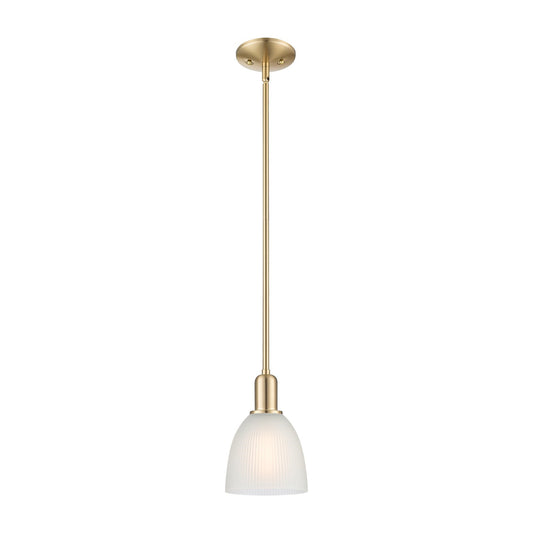 Innovations Castile 6in 1-Light Mini Pendant | Industrial Champagne Bronze Steel and White Glass | Kitchen Island & Dining Room | Model 716-1S-CB-G381