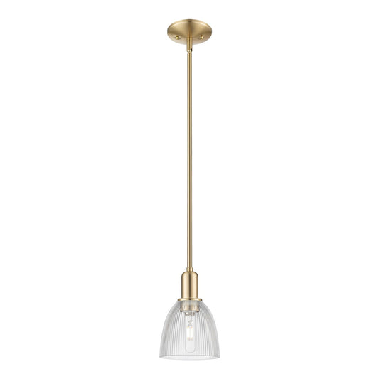 Innovations Castile 6in 1-Light Mini Pendant | Industrial Champagne Bronze Steel and Clear Glass | Kitchen Island & Dining Room | 6 | Model 716-1S-CB-G382