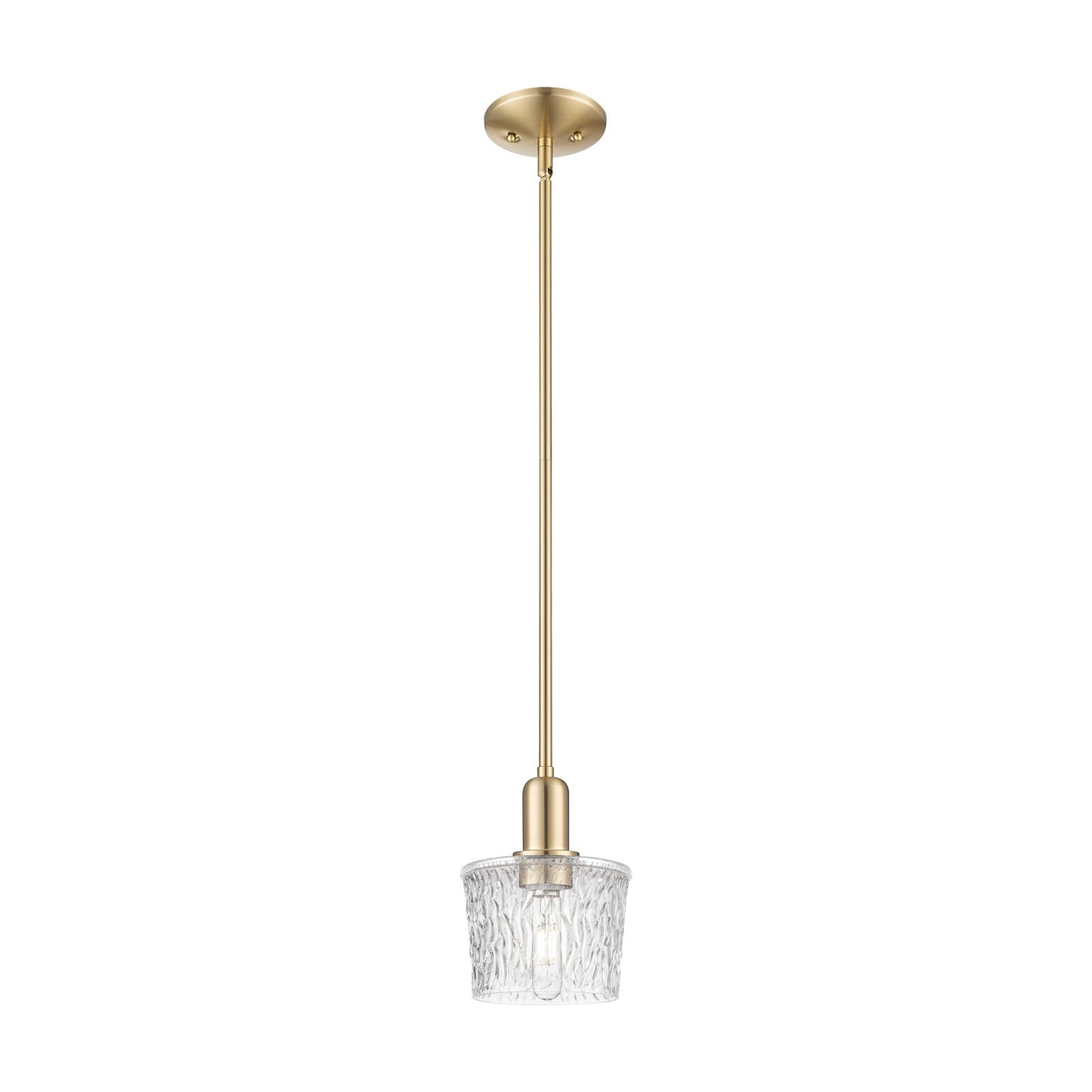 Innovations Niagara 7in 1-Light Mini Pendant | Industrial Champagne Bronze Steel and Clear Textured Glass | Kitchen Island & Dining | Model 716-1S-CB-G402