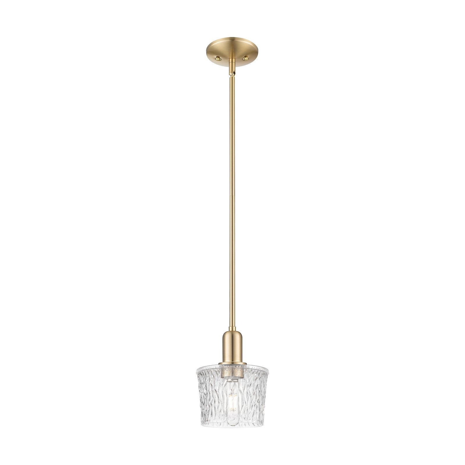 Innovations Niagara 7in 1-Light Mini Pendant | Industrial Champagne Bronze Steel and Clear Textured Glass | Kitchen Island & Dining | Model 716-1S-CB-G402