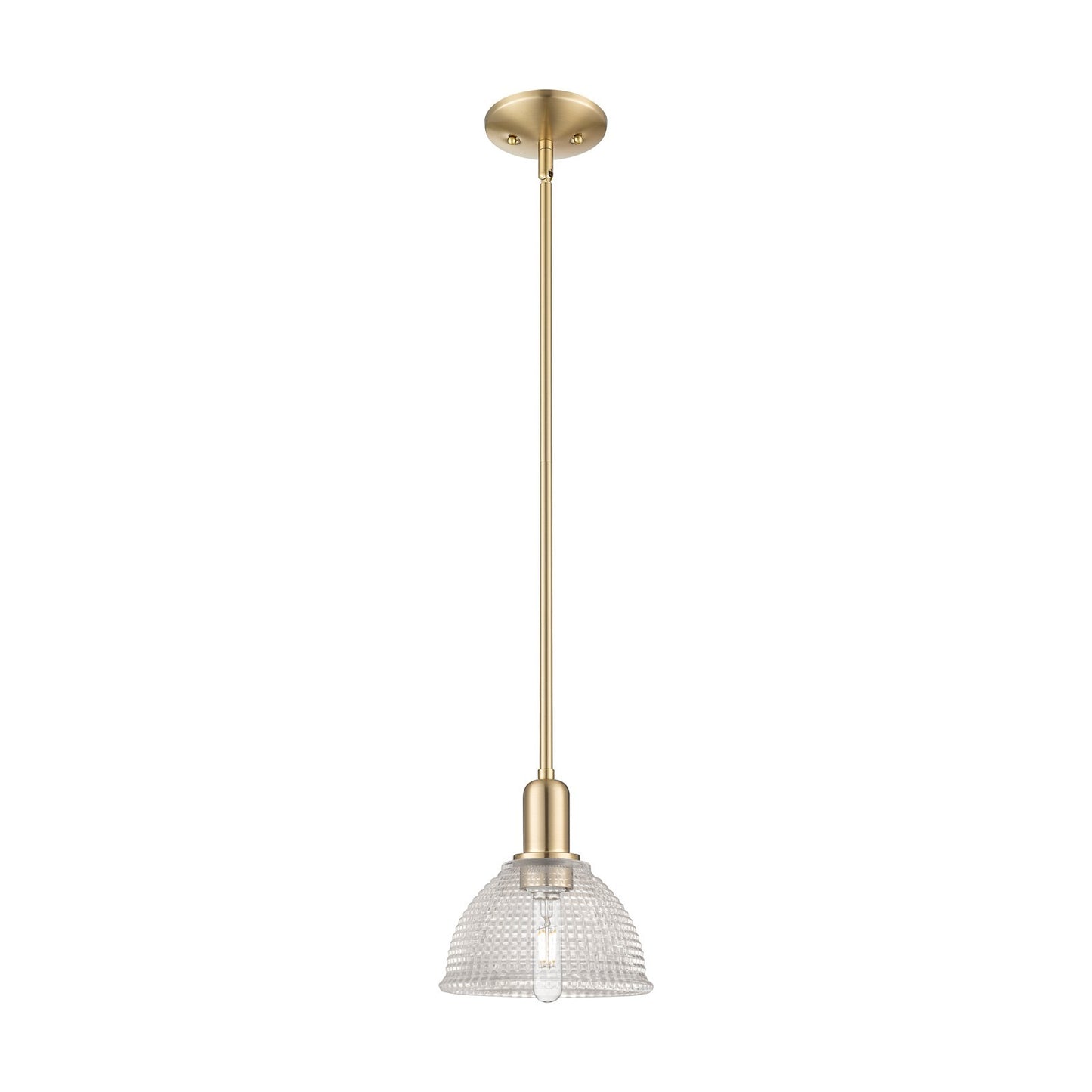 Innovations Arietta 8in 1-Light Mini Pendant | Industrial Champagne Bronze Steel and Clear Glass | Kitchen Island & Dining Room | 8 | Model 716-1S-CB-G422
