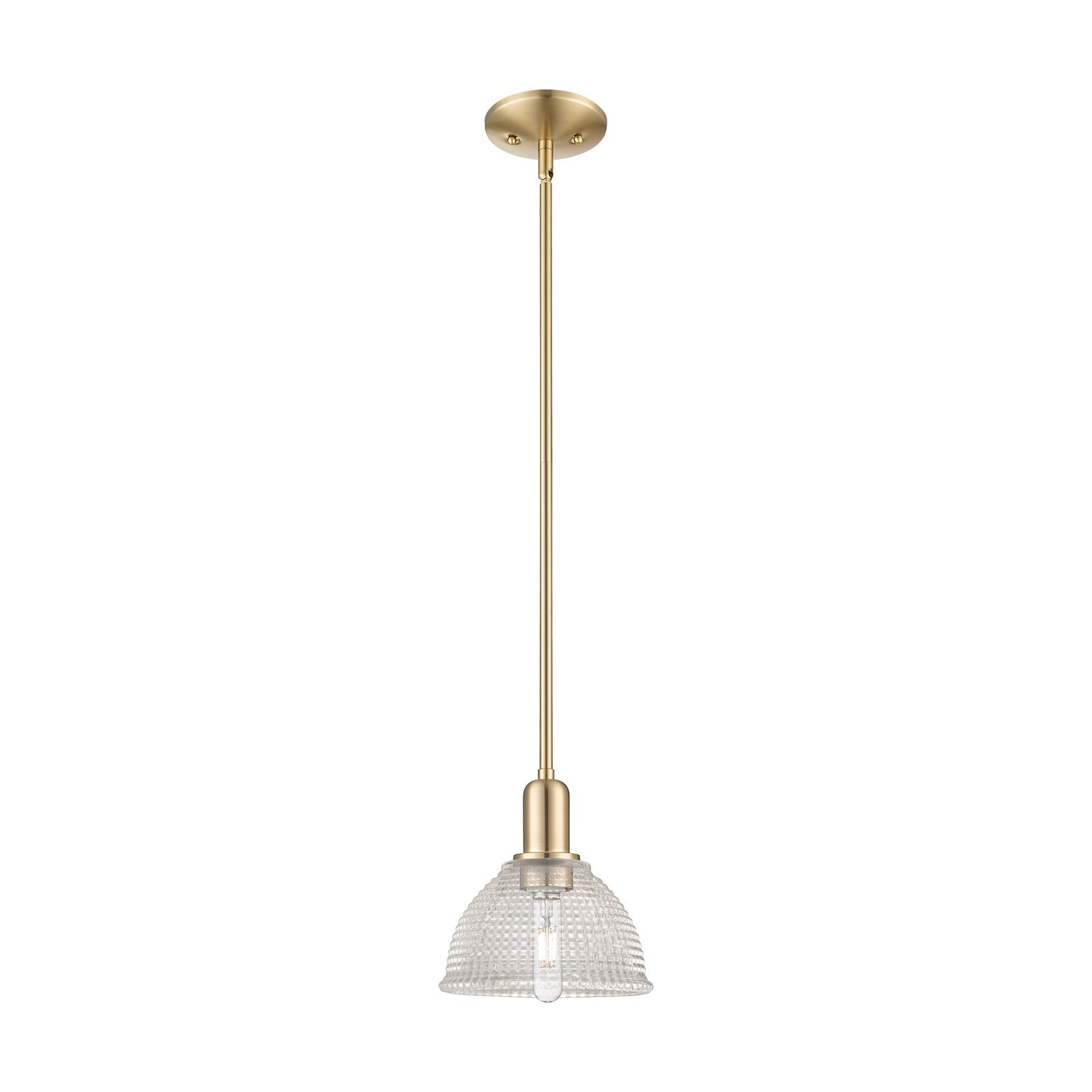 Innovations Arietta 8in 1-Light Mini Pendant | Industrial Champagne Bronze Steel and Clear Glass | Kitchen Island & Dining Room | 8 | Model 716-1S-CB-G422