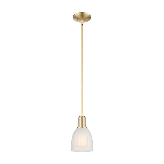 Innovations Brookfield 6in 1-Light Mini Pendant | Industrial Champagne Bronze Steel and White Frosted Glass | Kitchen Island | 5.75 | Model 716-1S-CB-G441