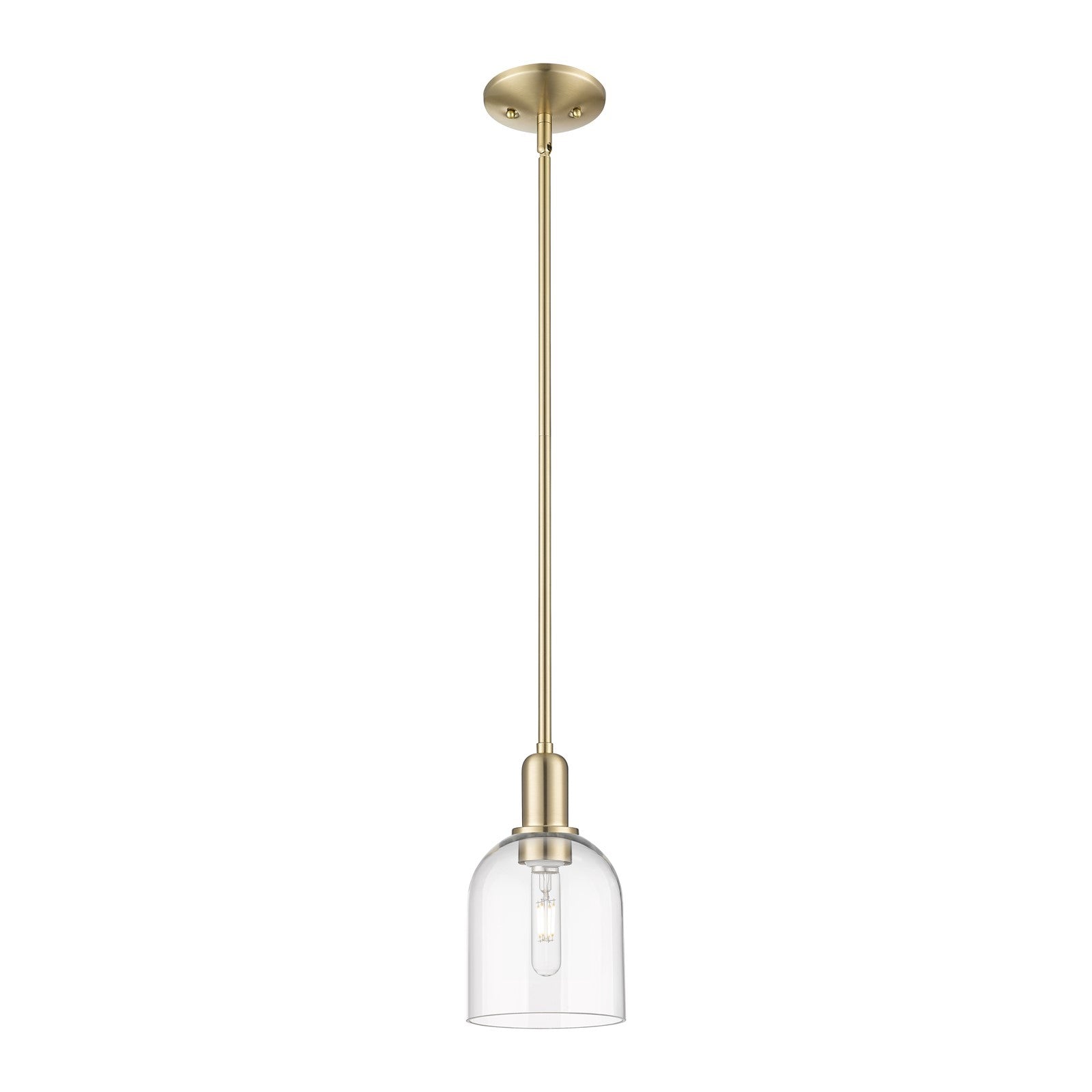 Innovations Bella 6in 1-Light Mini Pendant | Industrial Champagne Bronze Steel and Clear Glass | Kitchen Island & Dining Room | Model 716-1S-CB-G558-6CL