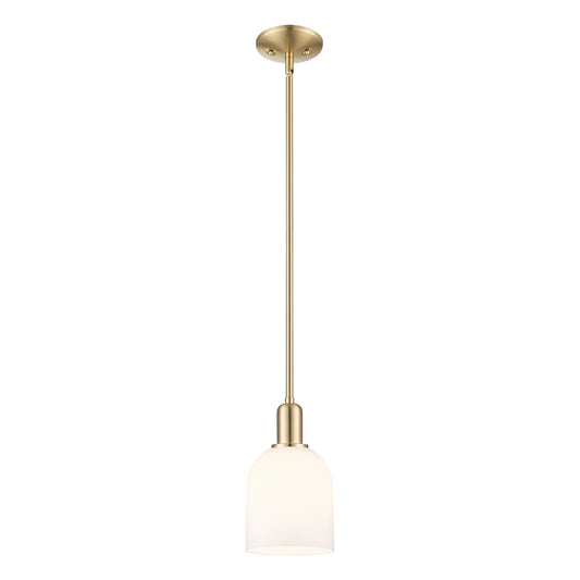 Innovations Bella 6in 1-Light Mini Pendant | Industrial Champagne Bronze Steel and White Glass | Kitchen Island & Dining Room | Model 716-1S-CB-G558-6GWH