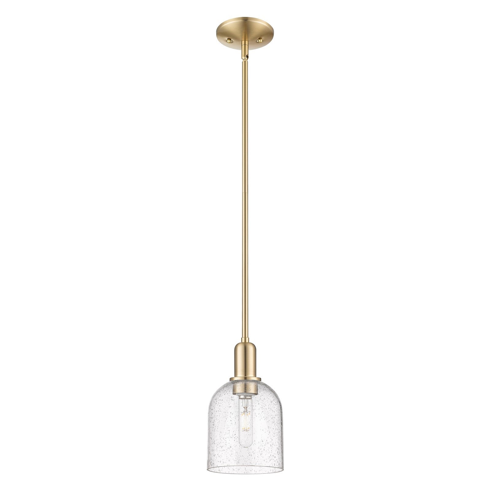 Innovations Bella 6in 1-Light Mini Pendant | Industrial Champagne Bronze Steel and Seedy Glass | Kitchen Island & Dining Room | Model 716-1S-CB-G558-6SDY