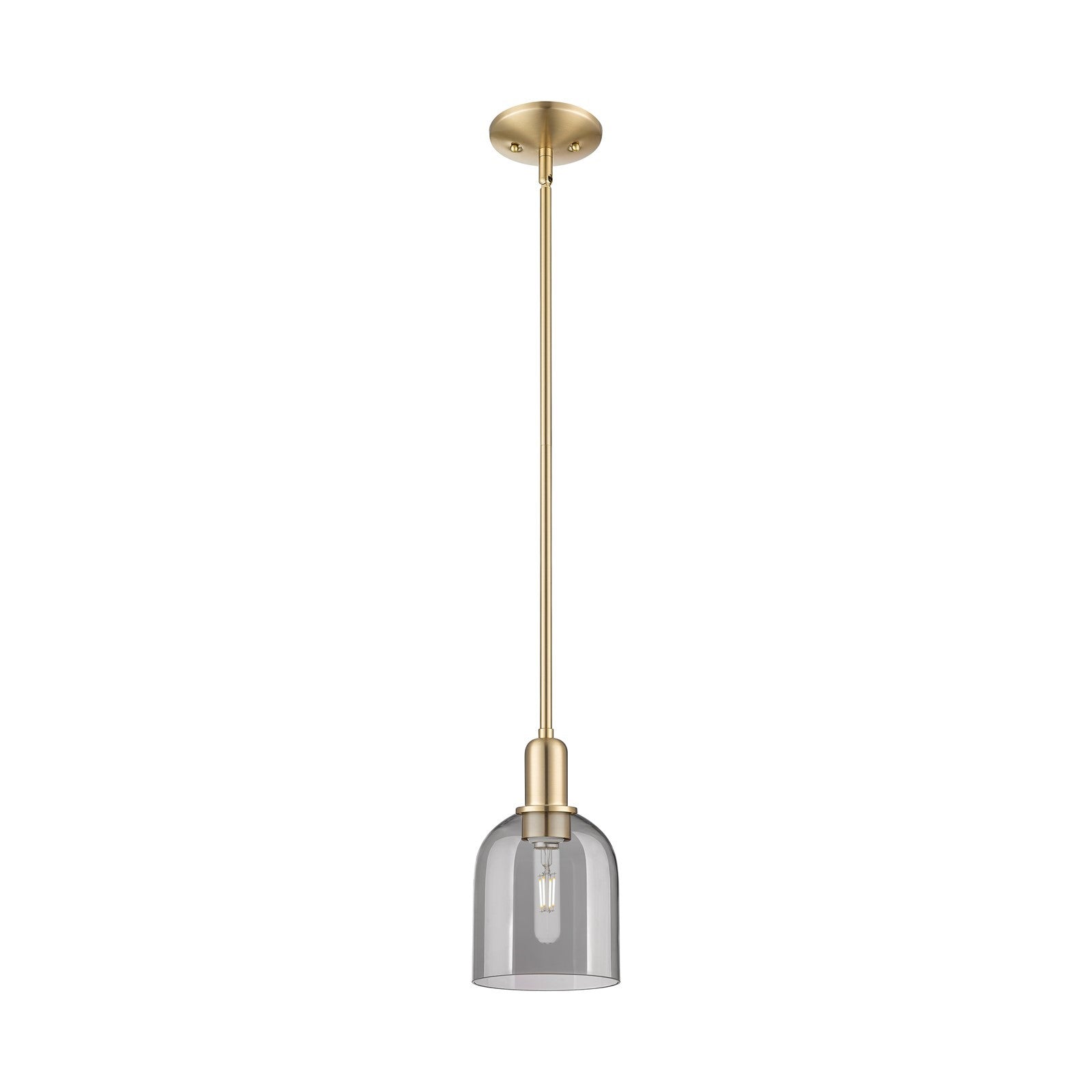 Innovations Bella 6in 1-Light Mini Pendant | Industrial Champagne Bronze Steel and Light Smoke Glass | Kitchen Island & Dining | Model 716-1S-CB-G558-6SM