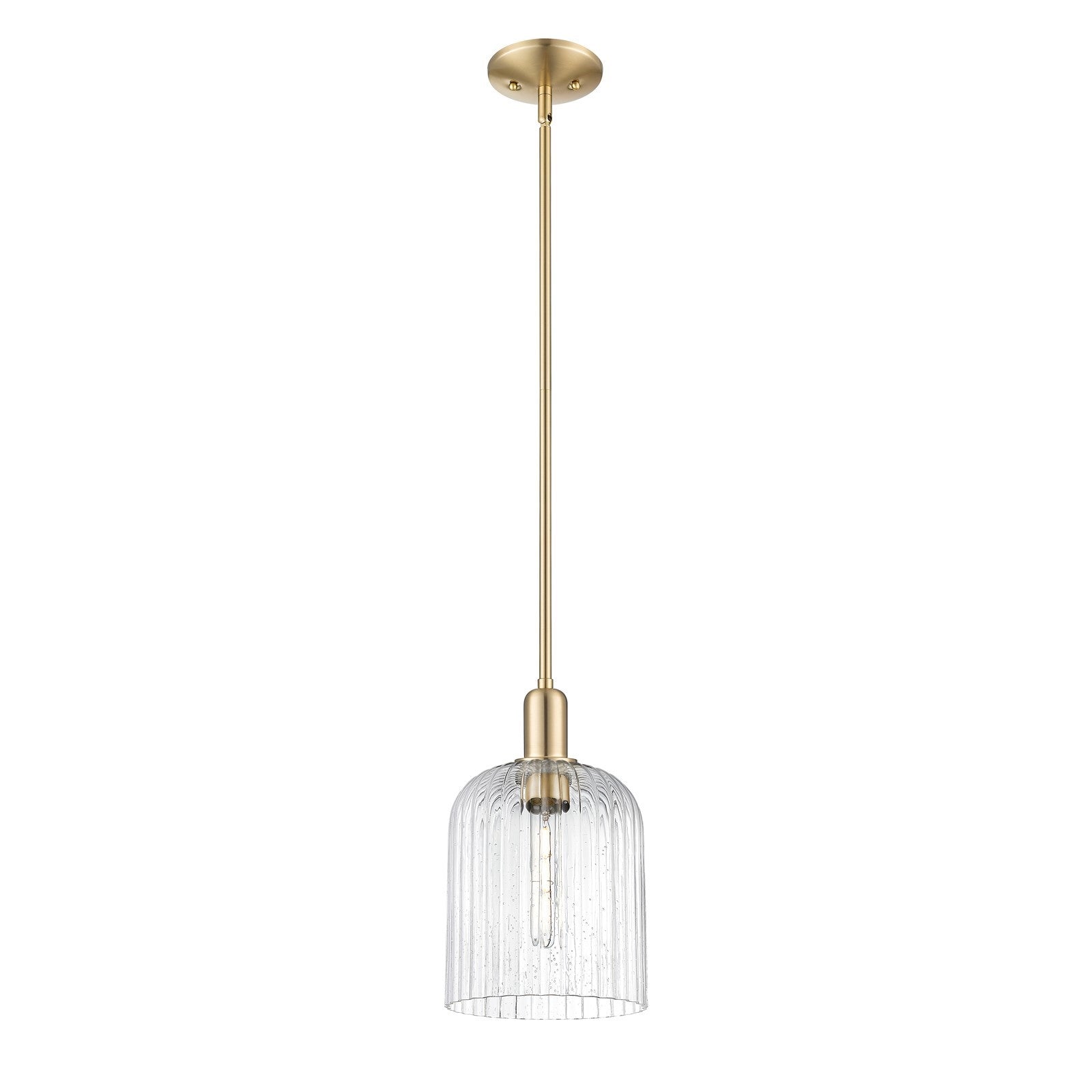 Innovations Bridal Veil 8in 1-Light Mini Pendant | Industrial Champagne Bronze Steel and Seedy Glass | Kitchen Island & Dining | Model 716-1S-CB-G559-8SDY