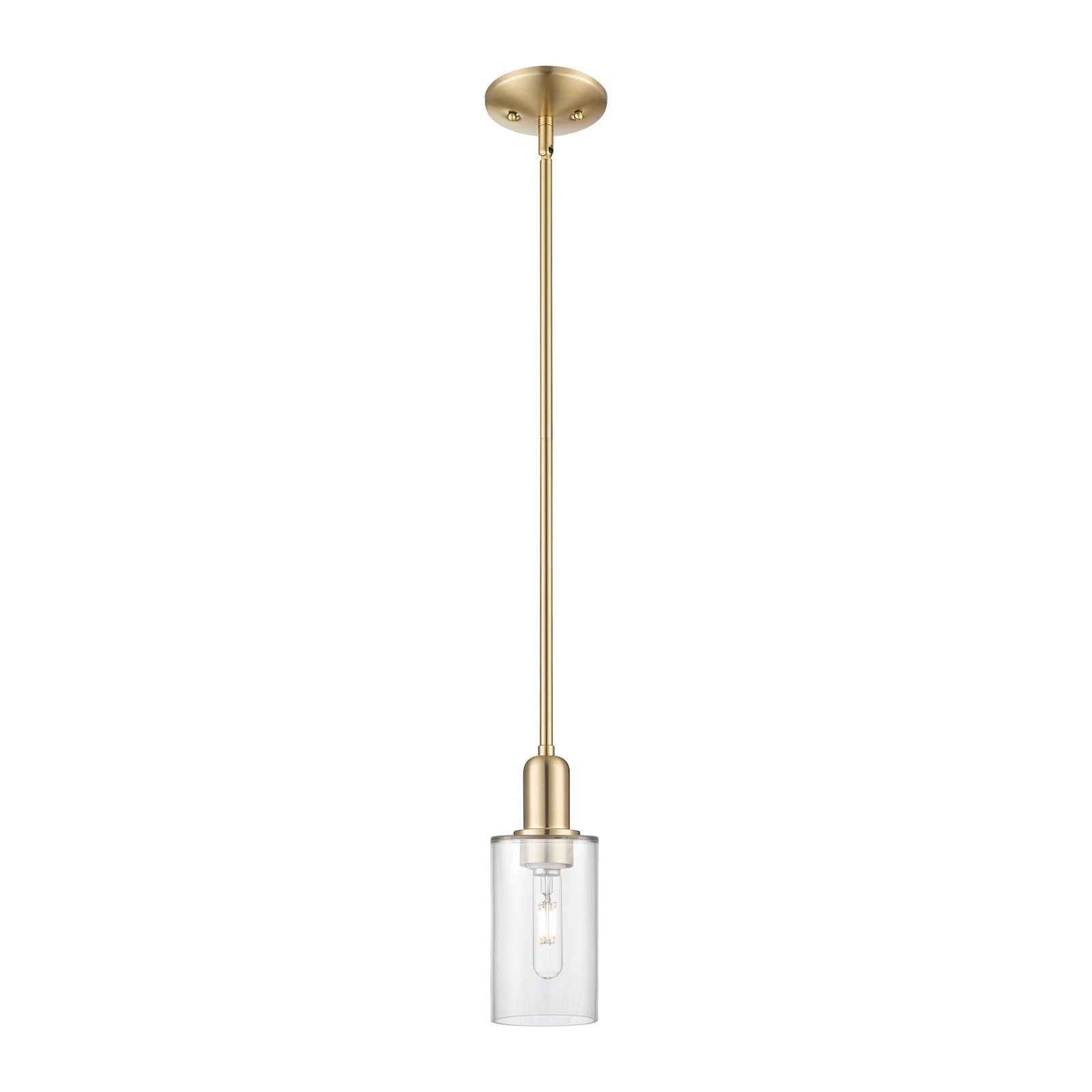 Innovations Clymer 4in 1-Light Mini Pendant | Industrial Champagne Bronze Steel and Clear Glass | Kitchen Island & Dining Room | Model 716-1S-CB-G802