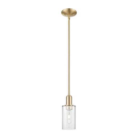 Innovations Clymer 4in 1-Light Mini Pendant | Industrial Champagne Bronze Steel and Clear Glass | Kitchen Island & Dining Room | Model 716-1S-CB-G802