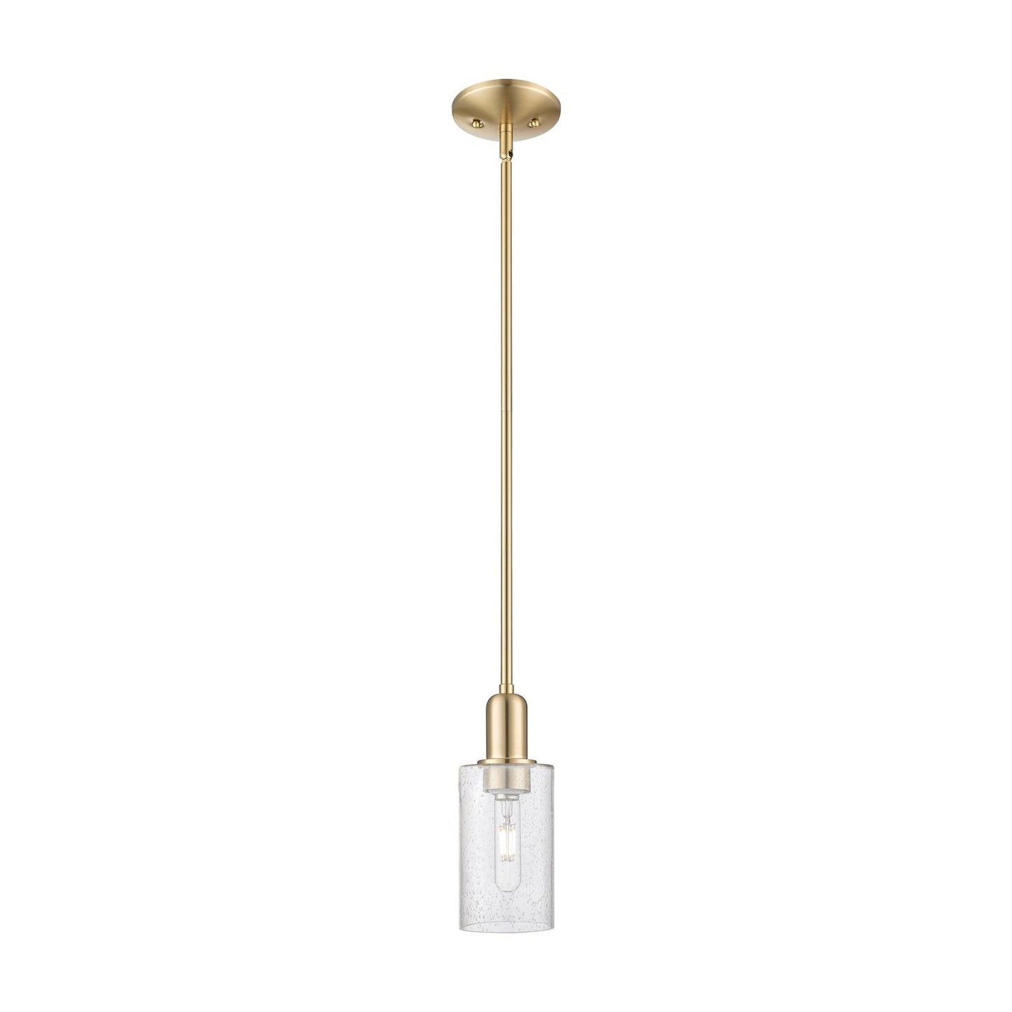 Innovations Clymer 4in 1-Light Mini Pendant | Industrial Champagne Bronze Steel and Seedy Glass | Kitchen Island & Dining Room | Model 716-1S-CB-G804