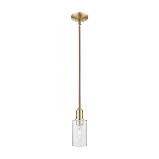 Innovations Clymer 4in 1-Light Mini Pendant | Industrial Champagne Bronze Steel and Seedy Glass | Kitchen Island & Dining Room | Model 716-1S-CB-G804