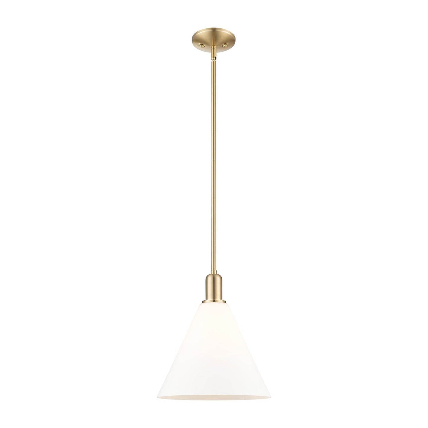 Innovations Berkshire Glass 12in 1-Light Mini Pendant | Industrial Champagne Bronze Steel and Matte White Glass | Kitchen Island | Model 716-1S-CB-GBC-121
