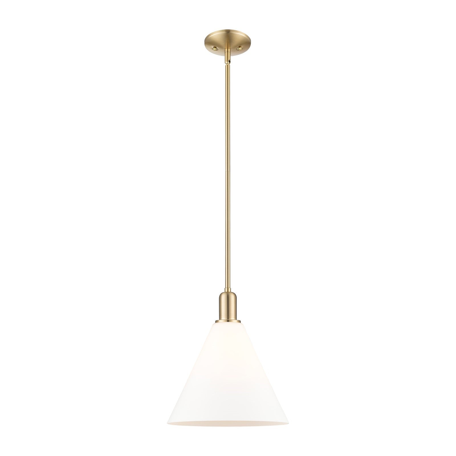 Innovations Berkshire Glass 12in 1-Light Mini Pendant | Industrial Champagne Bronze Steel and Matte White Glass | Kitchen Island | Model 716-1S-CB-GBC-121