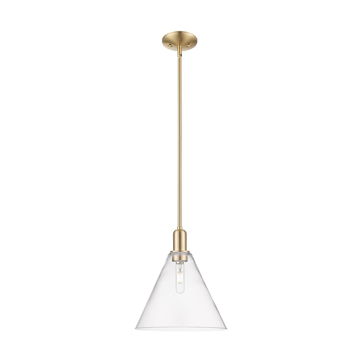 Innovations Berkshire Glass 12in 1-Light Mini Pendant | Industrial Champagne Bronze Steel and Clear Glass | Kitchen Island & | Model 716-1S-CB-GBC-122