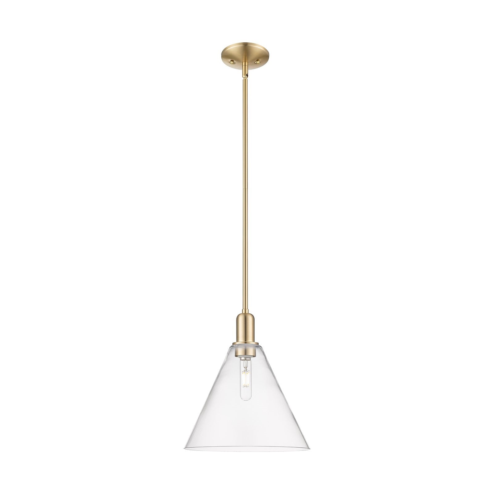 Innovations Berkshire Glass 12in 1-Light Mini Pendant | Industrial Champagne Bronze Steel and Clear Glass | Kitchen Island & | Model 716-1S-CB-GBC-122