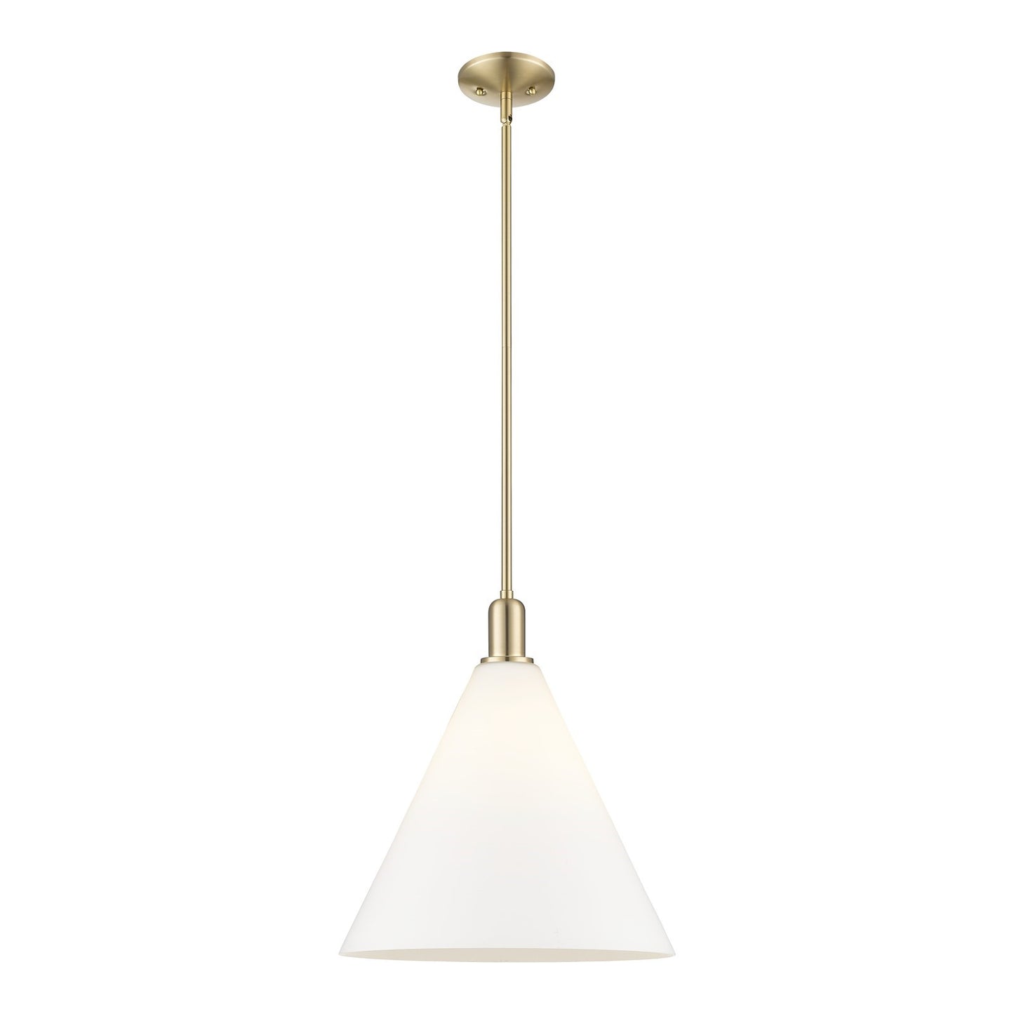 Innovations Berkshire Glass 16in 1-Light Mini Pendant | Industrial Champagne Bronze Steel and Matte White Glass | Kitchen Island | Model 716-1S-CB-GBC-161