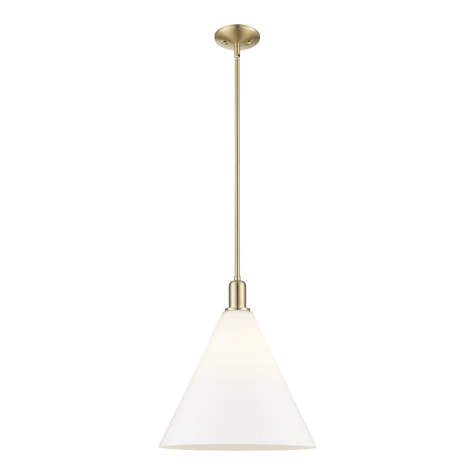 Innovations Berkshire Glass 16in 1-Light Mini Pendant | Industrial Champagne Bronze Steel and Matte White Glass | Kitchen Island | Model 716-1S-CB-GBC-161