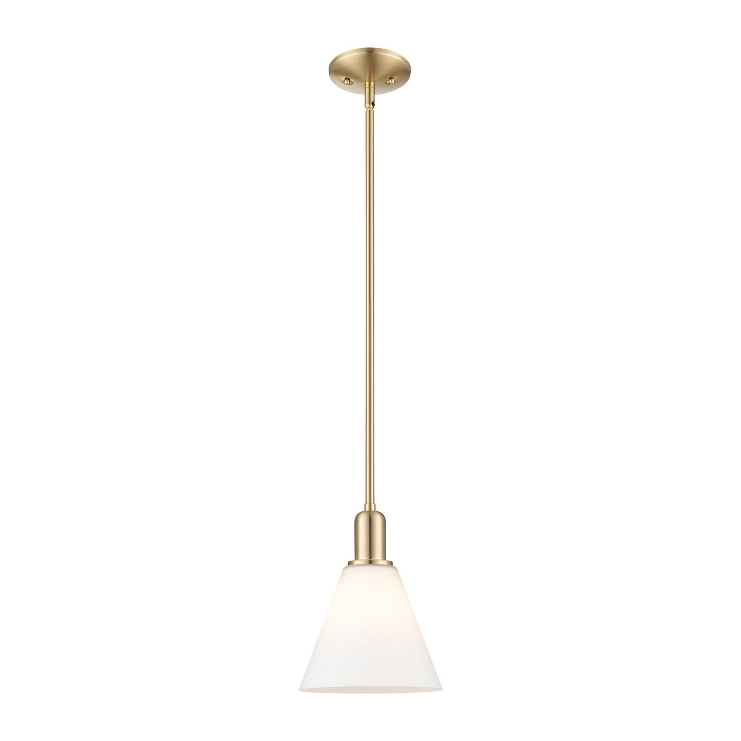 Innovations Berkshire Glass 8in 1-Light Mini Pendant | Industrial Champagne Bronze Steel and Matte White Glass | Kitchen Island & | Model 716-1S-CB-GBC-81