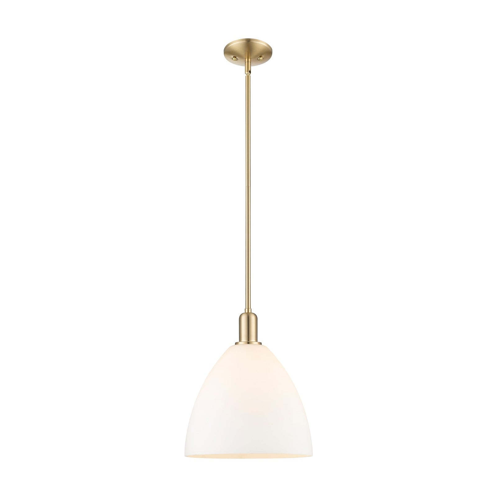 Innovations Bristol 12in 1-Light Mini Pendant | Industrial Champagne Bronze Steel and Matte White Glass | Kitchen Island & | Model 716-1S-CB-GBD-121