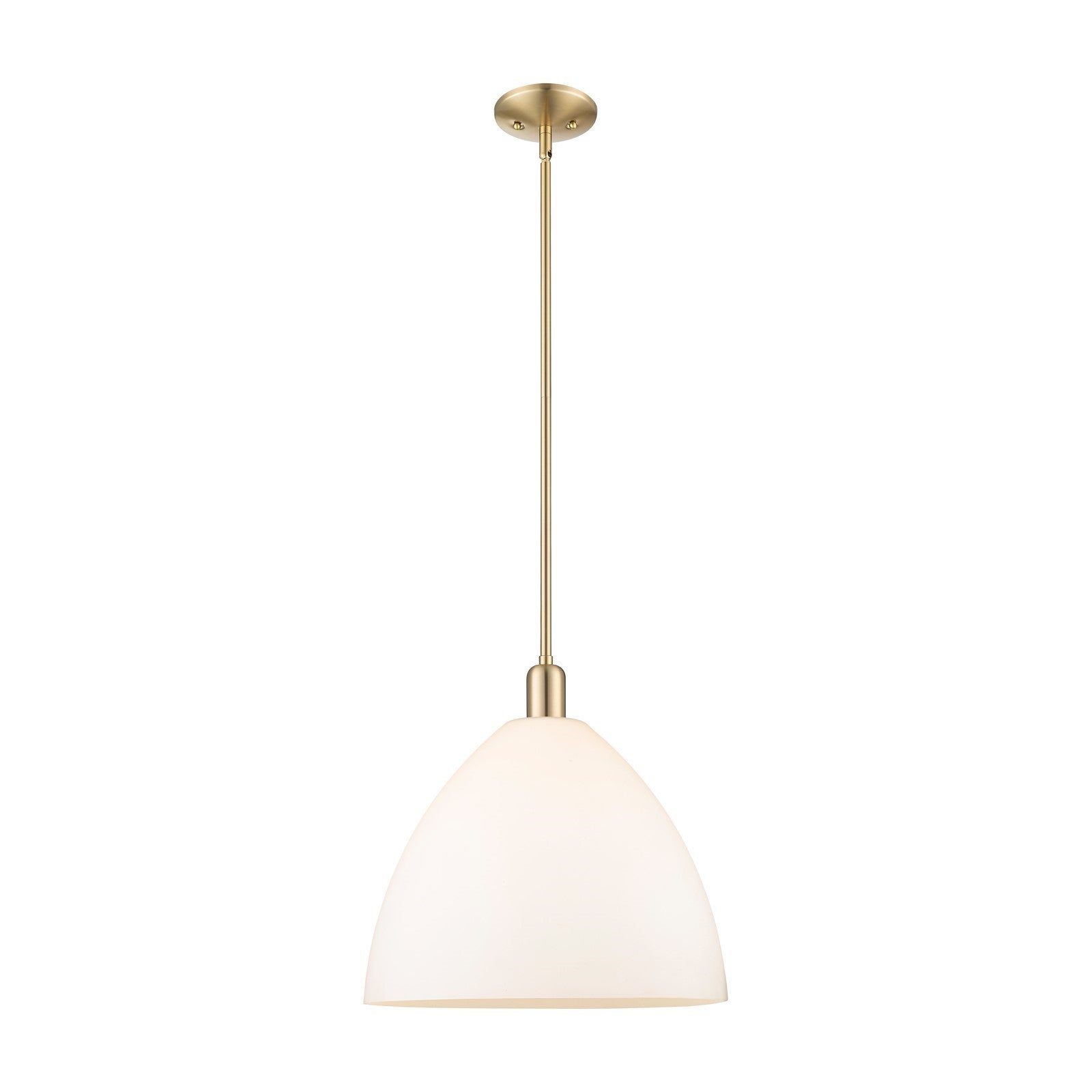 Innovations Bristol 16in 1-Light Mini Pendant | Industrial Champagne Bronze Steel and Matte White Glass | Kitchen Island & | Model 716-1S-CB-GBD-161