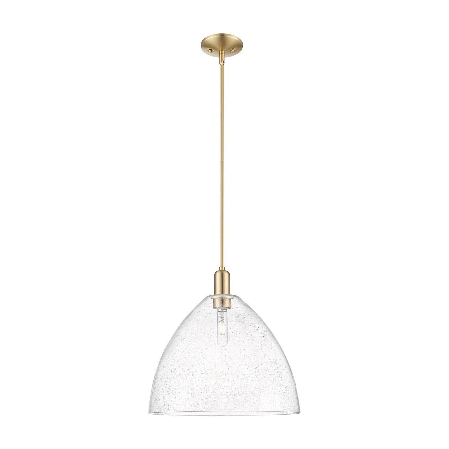 Innovations Bristol 16in 1-Light Mini Pendant | Industrial Champagne Bronze Steel and Seedy Glass | Kitchen Island & Dining Room | Model 716-1S-CB-GBD-164