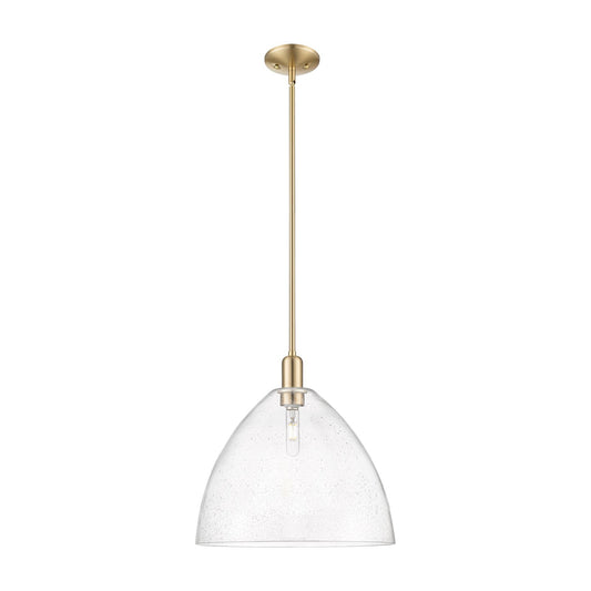 Innovations Bristol 16in 1-Light Mini Pendant | Industrial Champagne Bronze Steel and Seedy Glass | Kitchen Island & Dining Room | Model 716-1S-CB-GBD-164