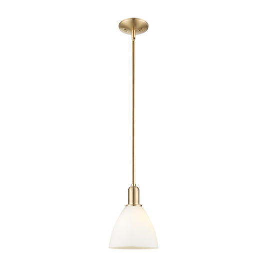 Innovations Bristol 8in 1-Light Mini Pendant | Industrial Champagne Bronze Steel and Matte White Glass | Kitchen Island & Dining | Model 716-1S-CB-GBD-751