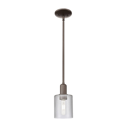 Innovations Cobbleskill 5in 1-Light Mini Pendant | Industrial Oil Rubbed Bronze Steel and Clear Glass | Kitchen Island & Dining | Model 716-1S-OB-G112