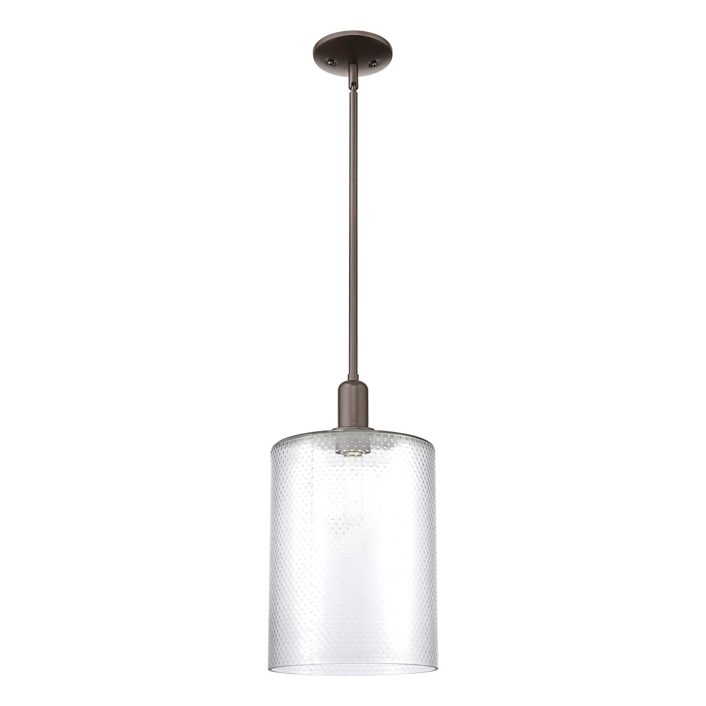 Innovations Cobbleskill 9in 1-Light Mini Pendant | Industrial Oil Rubbed Bronze Steel and Clear Glass | Kitchen Island & Dining | Model 716-1S-OB-G112-L