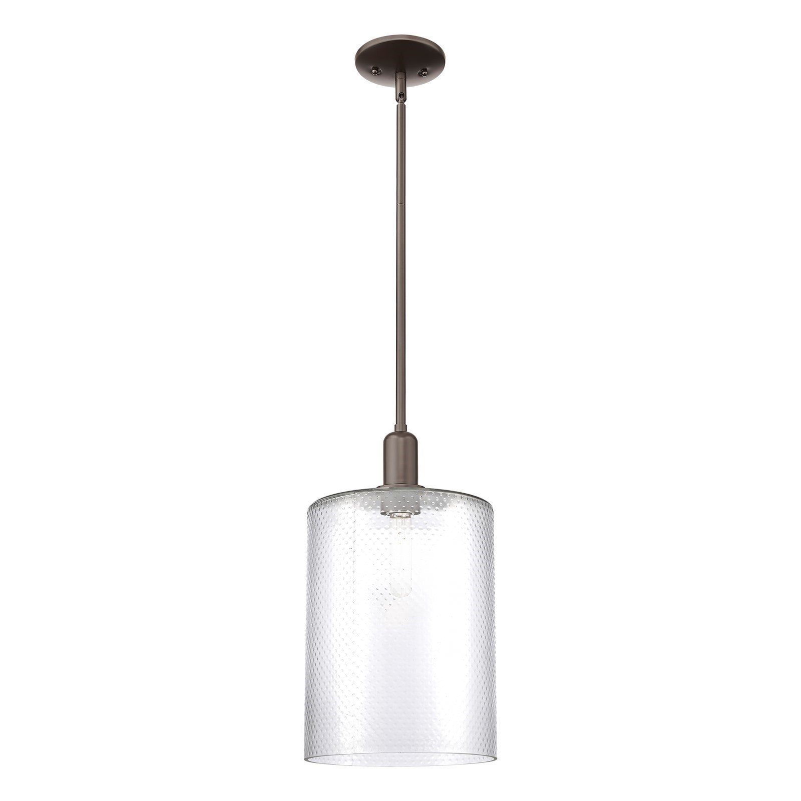 Innovations Cobbleskill 9in 1-Light Mini Pendant | Industrial Oil Rubbed Bronze Steel and Clear Glass | Kitchen Island & Dining | Model 716-1S-OB-G112-L